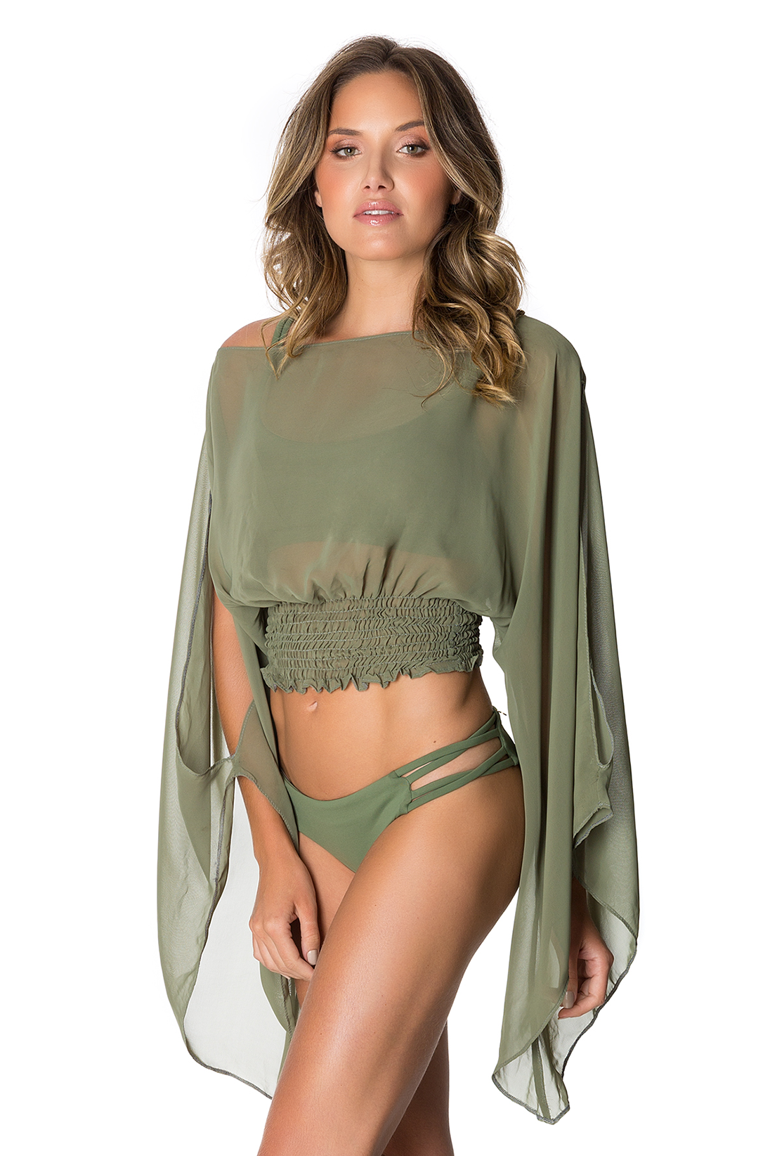 Voyage Top in Olive Green - Lybethras Swimwear