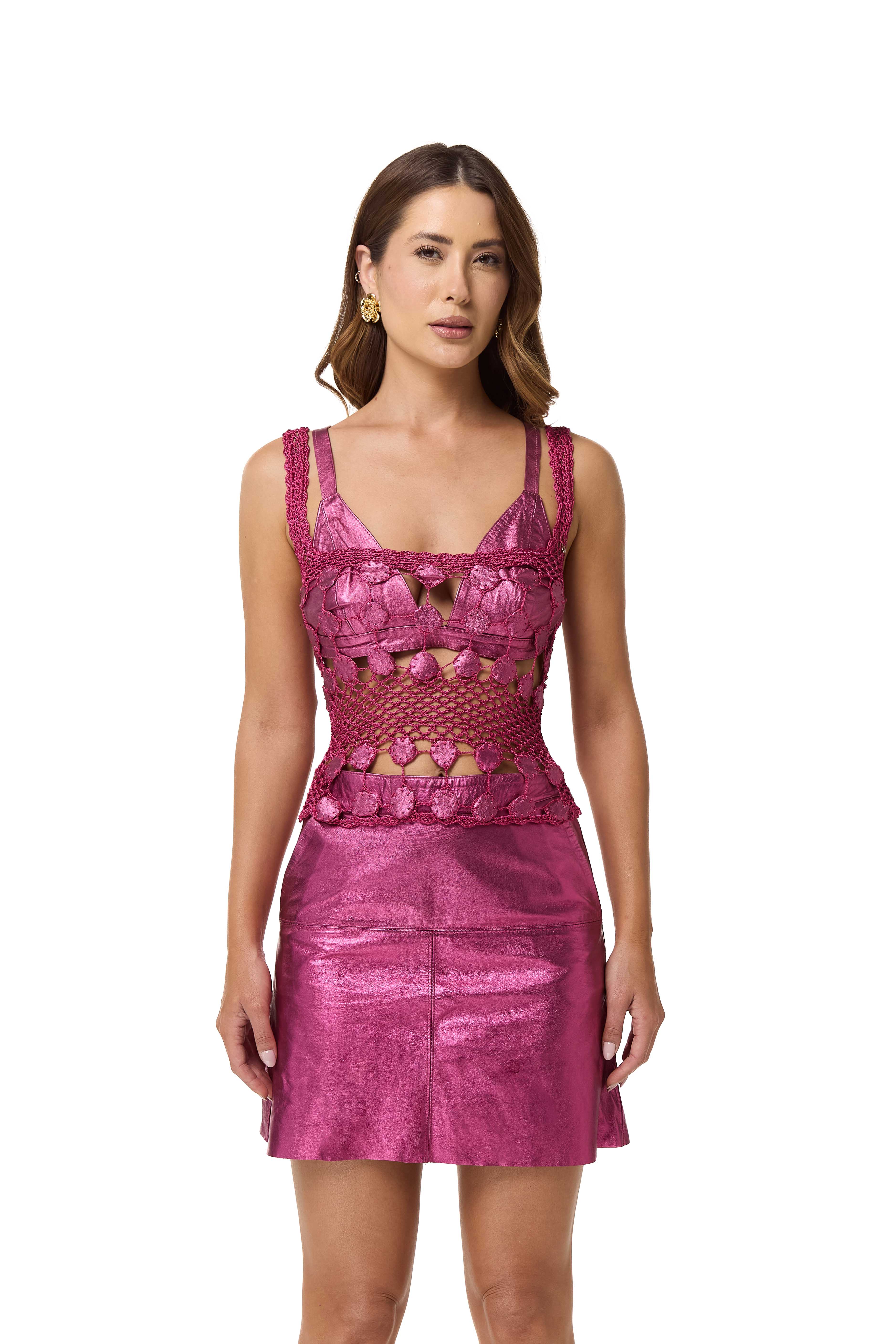 Top Carolina  metallic pink - Lybethras Swimwear 